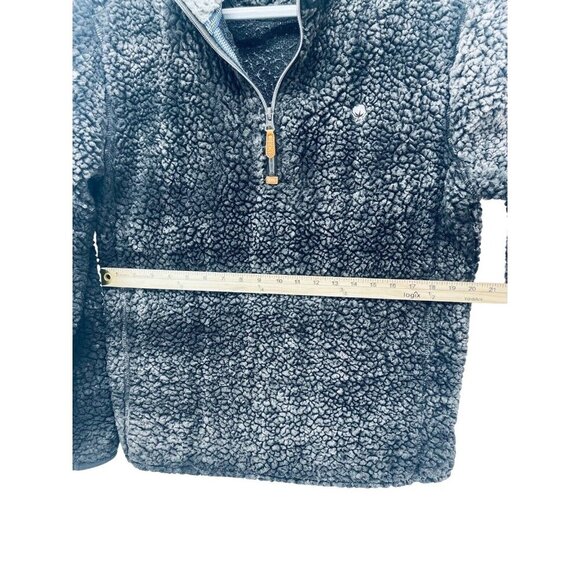 Simply Southern Women’s Jacket Faux Fur Sherpa Quarter Zip Pullover Gray Size S - Picture 8 of 12
